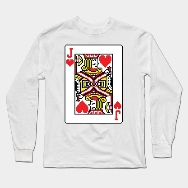 Jack of Hearts Pixel Art Long Sleeve T-Shirt by inotyler